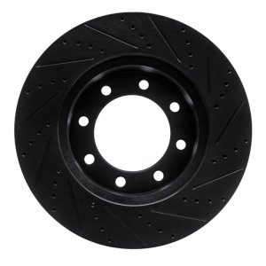 Ford F-350 Super Duty Brake Rotor (1) - Front Left - R1 Concepts - Drilled & Slotted - Black - `12-`25